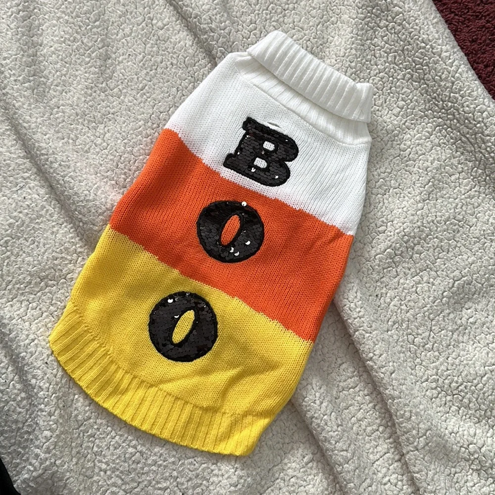 Hyde & Eek Halloween Candy Corn Pet Sweater